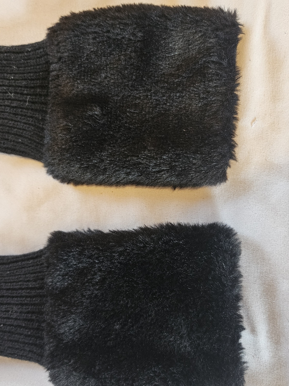 Black Faux Fur Wrist Warmers